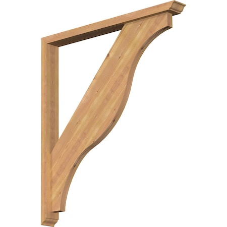 Funston Traditional Smooth Bracket W/ Offset Brace, Western Red Cedar, 3 1/2W X 34D X 38H